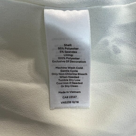 Talbots Midi Dress Womens 22W Ivory Black Floral Flounce‎ Hem Sleeveless Lined - Picture 10 of 10